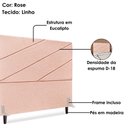 Ver imagem 4 de Cabeceira Casal 140 Cm com Frame Cristal Linho Rose Artte