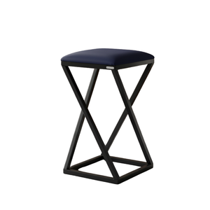 1 Banqueta Baixa para Balcão Estofada Cozinha Bancada Banco Luxo:azul