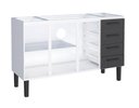 Ver imagem 2 de Gabinete / Balcão de Cozinha Ju em Aço para Pia de 1.20m 4 Gavetas e 2 Portas Cor Preto/ Branco Cmax
