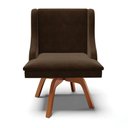 Ver mais imagens de Kit 2 Cadeiras Estofadas Base Giratória de Madeira Lia Suede Marrom - Ibiza