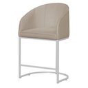 Ver imagem 1 de Poltrona Estilo Banqueta Mia Tecido Suede Base Metal Branco - Estopar Poltrona Mia Base Branca Suede