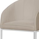 Ver imagem 3 de Poltrona Estilo Banqueta Mia Tecido Suede Base Metal Branco - Estopar Poltrona Mia Base Branca Suede