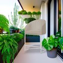 Ver imagem 2 de Poltrona Estilo Banqueta Mia Tecido Suede Base Metal Branco - Estopar Poltrona Mia Base Branca Suede