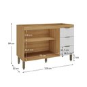 Ver imagem 4 de Balcao Pia de Cozinha 3 Gavetas 120 cm Branco/Lâmina Mel