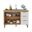 Ver imagem 2 de Balcao Pia de Cozinha 3 Gavetas 120 cm Branco/Lâmina Mel