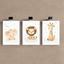 Ver imagem 2 de Kit 3 Quadro Decorativo Animais Fofos Quarto Infantil Bebê Qualidade Premium 40x28cm