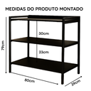 Ver imagem 4 de Móvel Multiuso para Cozinha com Estrutura Metálica Julia - Preto