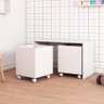 Mesa C/ 2 Baú Organizador de Brinquedos P/ Quarto de Criança Branco - 6