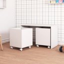 Ver imagem 6 de Mesa C/ 2 Baú Organizador de Brinquedos P/ Quarto de Criança Branco
