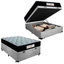 Ver imagem 1 de Cama Box Baú Casal Suede + Colchão Molas Ensacadas Sereneprime Sonnolux 138x188x69 Cinza