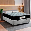 Ver imagem 2 de Cama Box Baú Casal Suede + Colchão Molas Ensacadas Sereneprime Sonnolux 138x188x69 Cinza