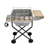 Churrasqueira Portátil G16 Giratória Elétrica 4 Espeto Bojo Alumínio Roda Tabua Carvão Área Externa - 1