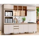 Ver imagem 1 de Cozinha Completa Connect 6 Peças (2 Aéreos+2balcões+1paneleiro+1complemento) S-pia Duna-cristal