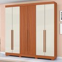 Ver imagem 2 de Guarda Roupa Casal 2030230 6 Portas 230 Cm Cinamomo Off White Ripado Armoveis