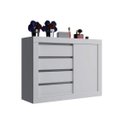 Ver imagem 2 de Cômoda 1 Porta de Correr 4 Gavetas Branco