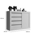 Ver imagem 3 de Cômoda 1 Porta de Correr 4 Gavetas 