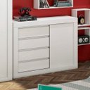 Ver imagem 1 de Cômoda 1 Porta de Correr 4 Gavetas Branco