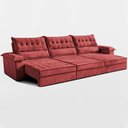Ver imagem 1 de Sofá Retrátil e Reclinável 3,90m com Molas e Espuma D33 Thunder Velusoft Vermelho Cama Inbox