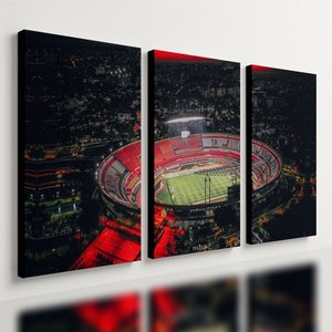 Kit 3 Quadro Decorativo Morumbi São Paulo Futebol 28x20cm