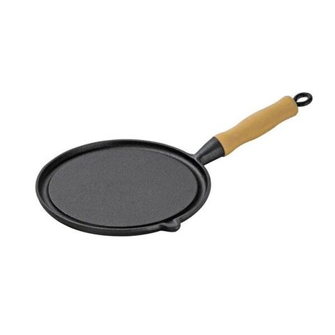 Bifeteira Chapa Ferro Fundido Redonda Lisa 23 Cm