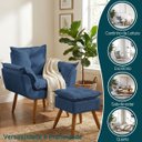 Ver imagem 5 de Kit Poltrona e Puff Alice Decorativa Confortável para Sala Recepção Manicure Quarto Tecido Suede