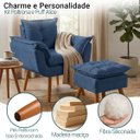 Ver imagem 4 de Kit Poltrona e Puff Alice Decorativa Confortável para Sala Recepção Manicure Quarto Tecido Suede