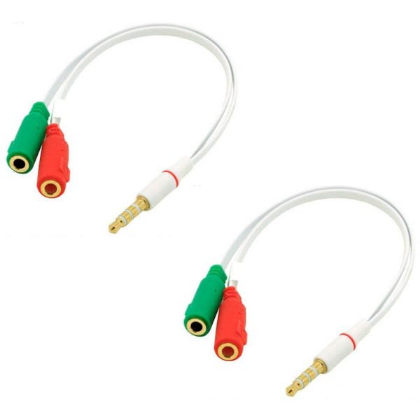 Kit com 2 Cabos P3 Femea + 2 P2 Macho Fone E Microfone p22a - 1