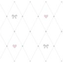 Ver imagem 1 de Papel De Parede Baby Menina Laco Cinza Corações em Rosa
