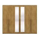 Ver imagem 3 de Guarda Roupa Casal 100% MDF 6 Portas 6 Gavetas com Espelhos Dubai Majestic Marrom/Nature
