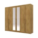 Ver imagem 7 de Guarda Roupa Casal 100% MDF 6 Portas 6 Gavetas com Espelhos Dubai Majestic Marrom/Nature