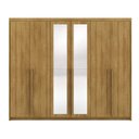 Ver imagem 2 de Guarda Roupa Casal 100% MDF 6 Portas 6 Gavetas com Espelhos Dubai Majestic Marrom/Nature