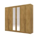 Ver imagem 7 de Guarda Roupa Casal 100% MDF 6 Portas 6 Gavetas com Espelhos Dubai Majestic Marrom/Nature