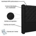 Ver imagem 5 de Cabeceira Estofada Cama Box Casal Alteza 140cm Corano Preto - Desk Design