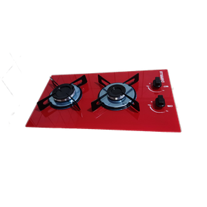 Cooktop a Gás 2 Bocas Mesa de Vidro Vermelho Bivolt Glp