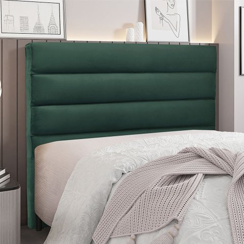 Cabeceira Para Cama Box King La Italiana 195cm Veludo - SSX Multicoisas - Verde
