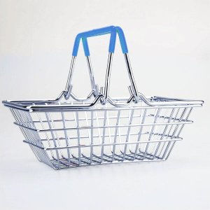 Porta Trecos Mini Cesta de Compras - azul