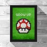Quadro A4 Cogumelo Pixel Grow Up - 1
