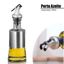Ver imagem 1 de Galheteiro Porta Azeite e Vinagre 200ml Aço Inoxidável Vidro Cor:prata