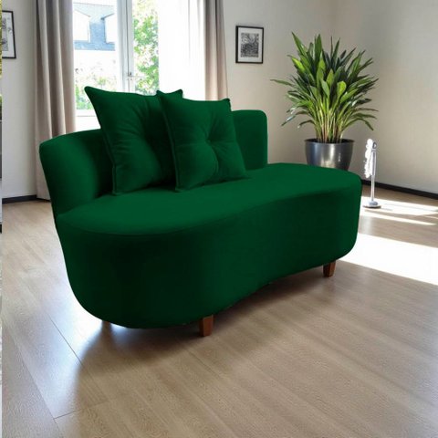 Namoradeira Sofá Feijão Suria Orgânica Bouclé Verde