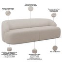 Ver imagem 7 de Sofá 3 Lugares Curvo Orgânico Living 220cm Barolo L06 Bouclê Bege