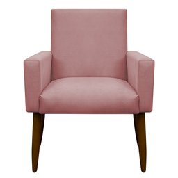 Poltrona Decorativa Nina Cadeira Escritório Recepção Brunaldi:rosa - 1