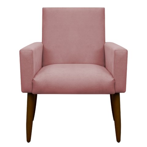 Poltrona Decorativa Nina Cadeira Escritório Recepção Brunaldi:rosa