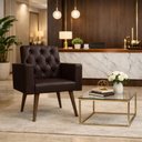 Ver imagem 1 de Poltrona Decorativa Capitone Reforçada Confortável para Sala Marrom