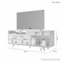 Ver imagem 3 de Rack Ímpar para Tv 65'' Puxadores em Couro e Pés de Madeira:avelã / Off