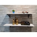 Ver imagem 3 de Kit 2 Prateleiras Branca 100% Mdf 60x20 C Suporte Reforçado