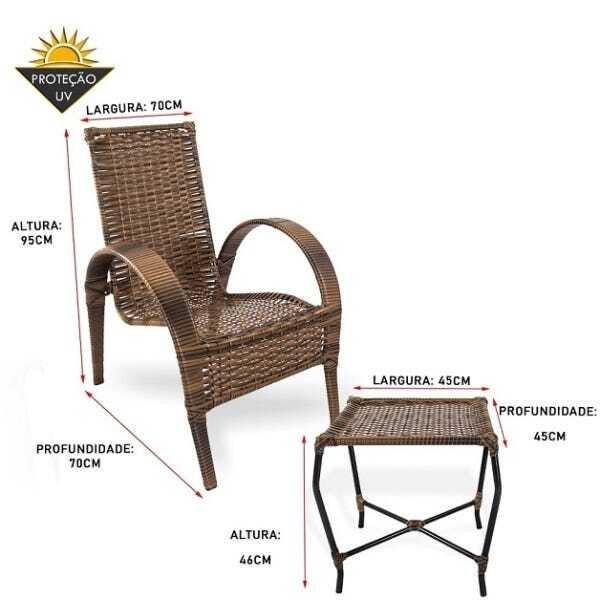 Conjunto Cadeira Area Externa Chuva Sol Resistente - 4