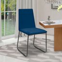 Ver imagem 2 de Kit 6 Cadeiras de Jantar Cozinha Industrial Lexa Veludo Élpis Móveis Azul Marinho Preta
