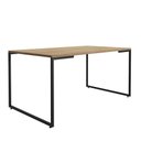 Ver imagem 1 de Mesa de Jantar 06 Lugares Porto 160 cm Natural Base Metálica Industrial Preto - D’Rossi