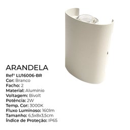 Arandela Lumier Decor 2w 3000k Branca Ip65 Bivolt - 5
