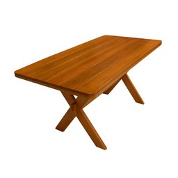 Conjunto Mesa Rústica 2m e 4 Bancos Madeira Maciça Eucalipto:Cerejeira - 2